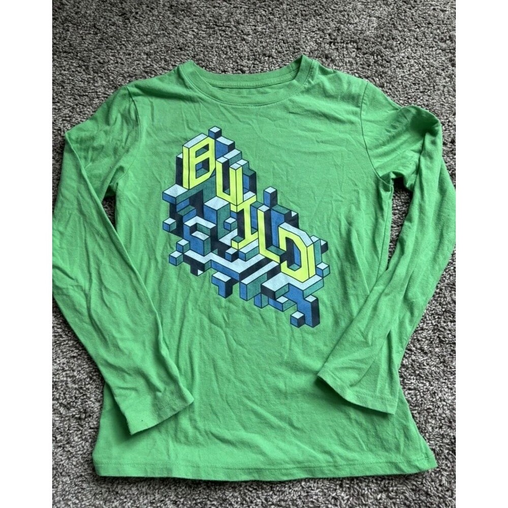 Cheap sale Cat and jack green long sleeve build shirt boys
